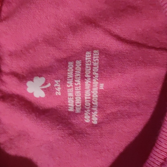 Toddler Girls Pink St. Patrick’s Day Shirt “Kiss Me I’m Cute” Shamrock Graphic T - Picture 2 of 2